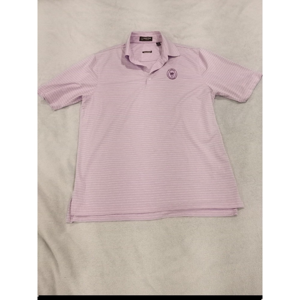 Kiawah Island Originals Dri Way Short Sleeve Golf Polo Purple Striped Medium